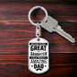 Amazing Dad from Daughter - Graphic Dog Tag Keychain | Father's Day Gift | Birthday Present for Dad | Stocking Stuffer