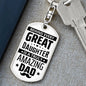 Amazing Dad from Daughter - Graphic Dog Tag Keychain | Father's Day Gift | Birthday Present for Dad | Stocking Stuffer