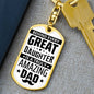 Amazing Dad from Daughter - Graphic Dog Tag Keychain | Father's Day Gift | Birthday Present for Dad | Stocking Stuffer