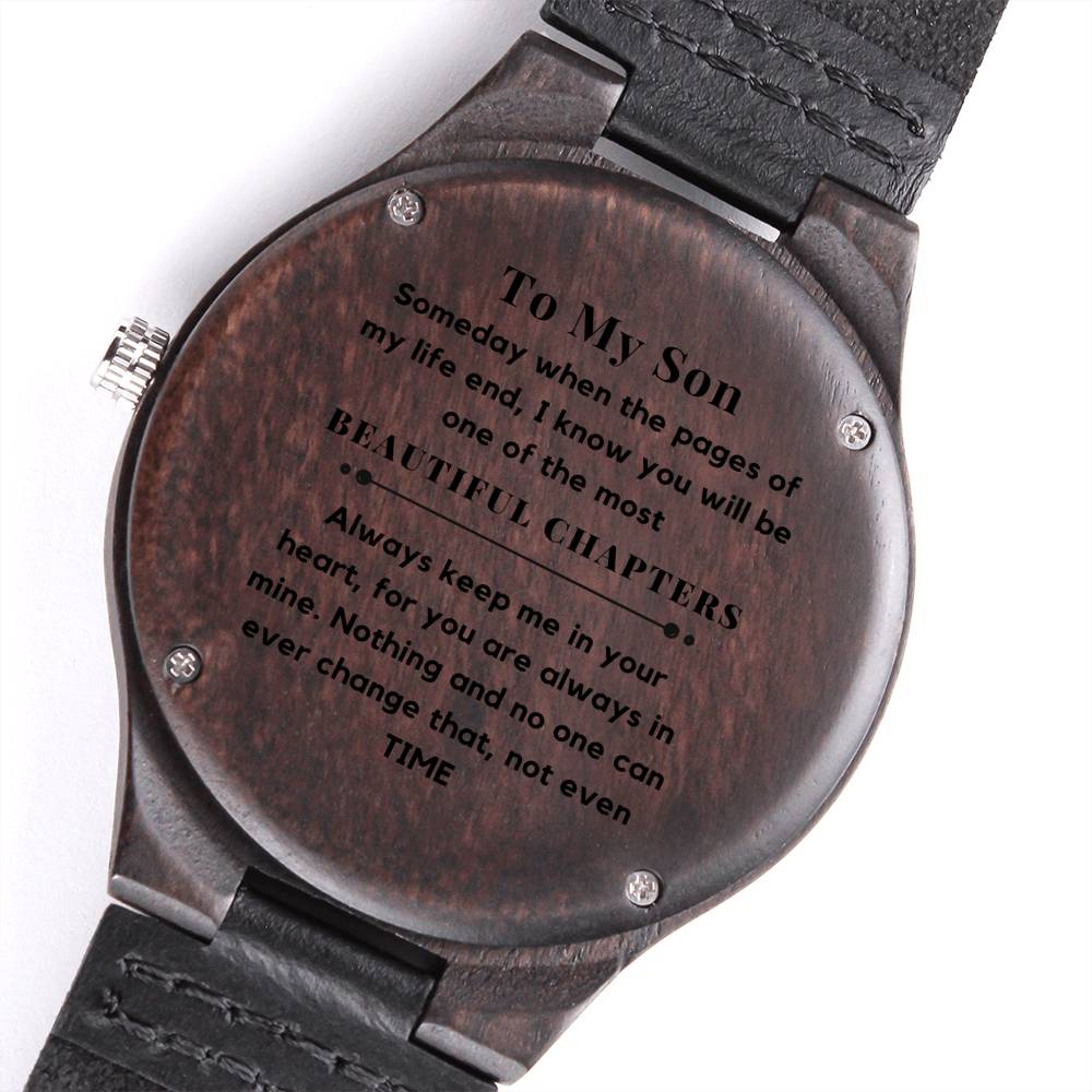 Gift for Son, Engraved Sandalwood Watch