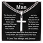 My Man Custom Engraved Stainless Steel Cross Necklace