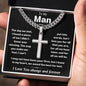 My Man Custom Engraved Stainless Steel Cross Necklace