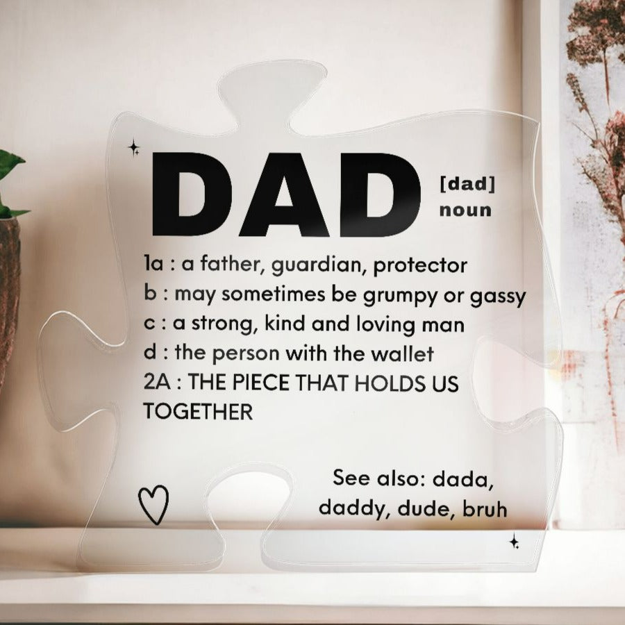 Dad Acrylic Puzzle Piece Plaque Gift