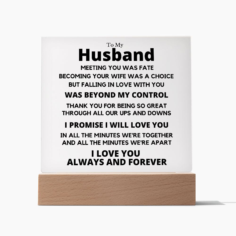 Gift for Husband "Meeting You was Fate" Acrylic Plaque: A Touching and Exclusive Keepsake