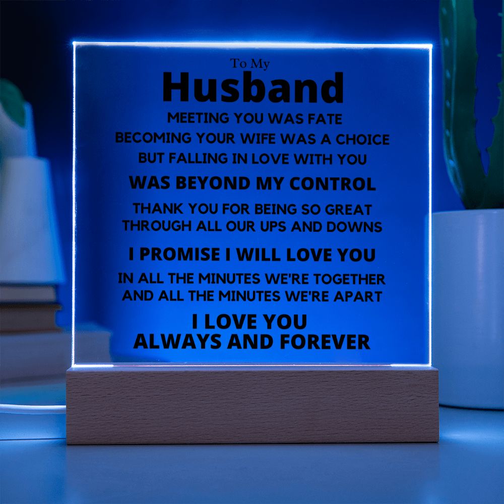 Gift for Husband "Meeting You was Fate" Acrylic Plaque: A Touching and Exclusive Keepsake