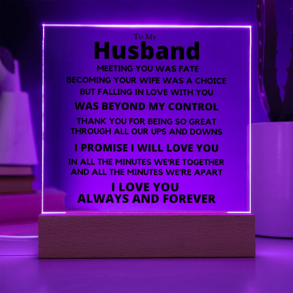Gift for Husband "Meeting You was Fate" Acrylic Plaque: A Touching and Exclusive Keepsake