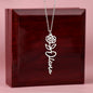 Customized Birth Flower Name Necklace