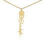Customized Birth Flower Name Necklace