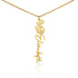 Customized Birth Flower Name Necklace