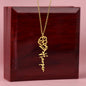 Customized Birth Flower Name Necklace