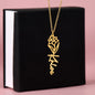 Customized Birth Flower Name Necklace