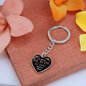 Not Always Eye to Eye, but always Heart to Heart - Heart Keychain with Engraving option