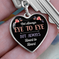 Not Always Eye to Eye, but always Heart to Heart - Heart Keychain with Engraving option