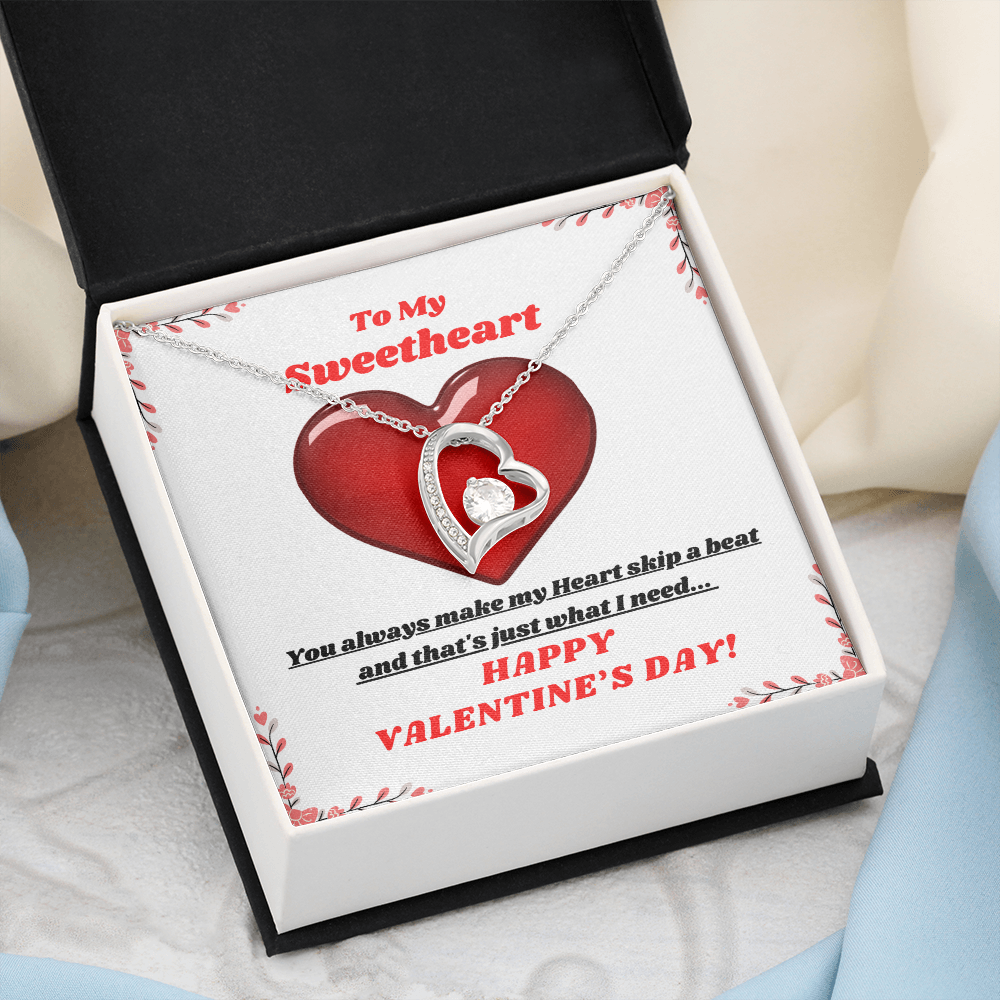 To My Sweetheart - You make my Heart skip a beat! Forever Love necklace