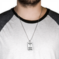 Father and Son, not always EYE to EYE, but always HEART to HEART - Dog Tag with Military Ball Chain Necklace