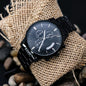 Engraved Black Chronograph Men's Watch-Your custom message! Husband, Father, Boyfriend, Son, Brother, Grandson, Grandfather, Groomsmen, Anniversary