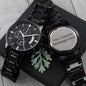 Engraved Black Chronograph Men's Watch-Your custom message! Husband, Father, Boyfriend, Son, Brother, Grandson, Grandfather, Groomsmen, Anniversary