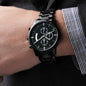 Engraved Black Chronograph Men's Watch-Your custom message! Husband, Father, Boyfriend, Son, Brother, Grandson, Grandfather, Groomsmen, Anniversary