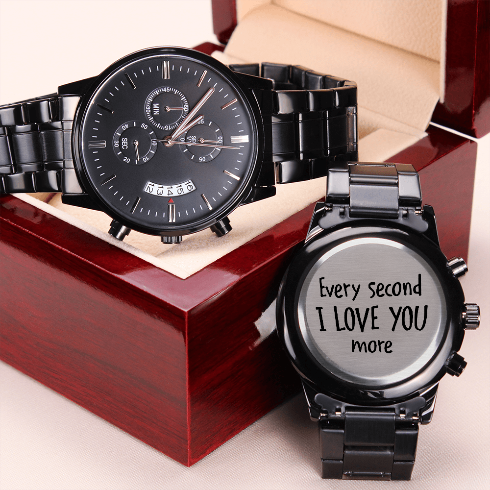 Every Second I Love You more, Men's watch - Engraving on back 2