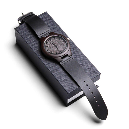 My Man, I Love You - Engraved Wooden Watch with One-of-a-Kind unique woodgrain pattern