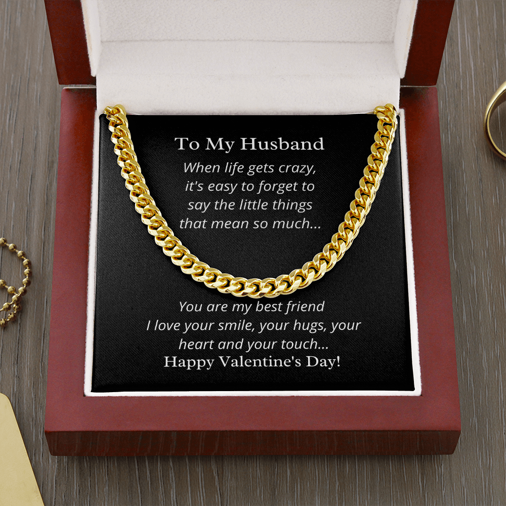 To My Husband, You are my best friend - Link Chain necklace blk2