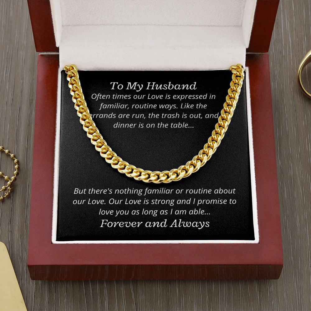 To My Husband, Our Love is strong - Link Chain necklace blk