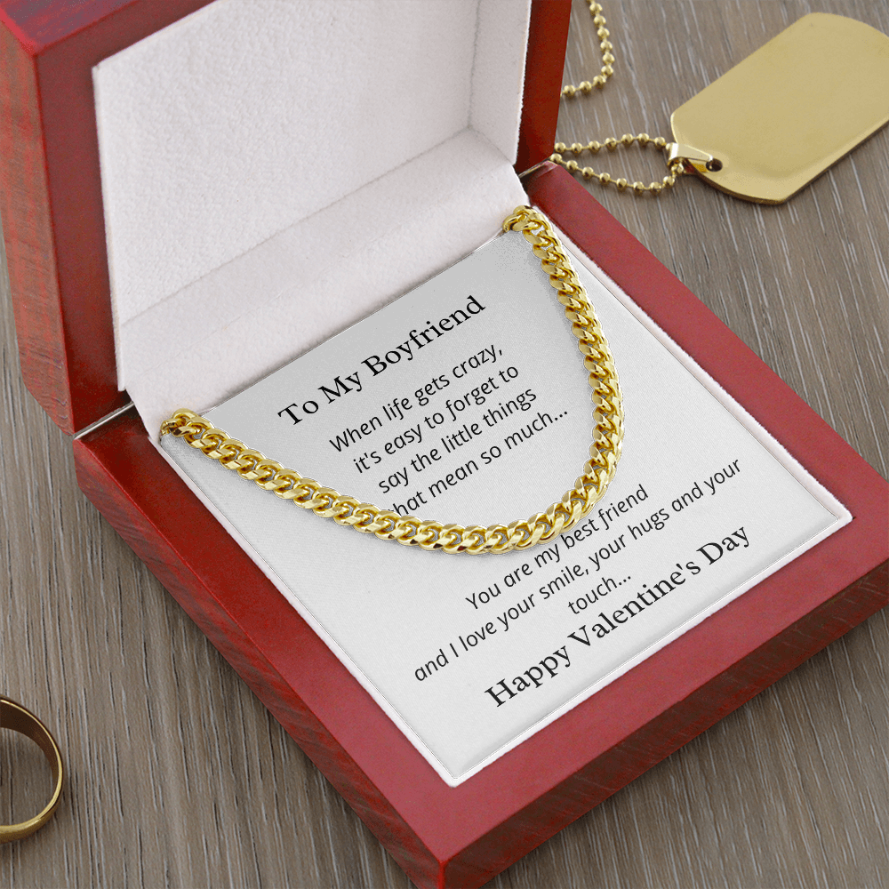 To My Boyfriend, You are my best friend - Link Chain necklace wht2