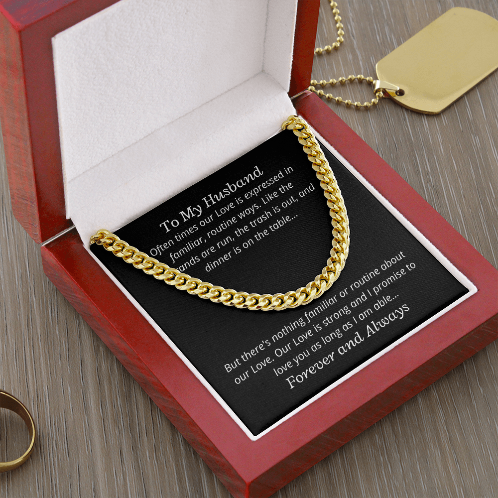 To My Husband, Our Love is strong - Link Chain necklace blk