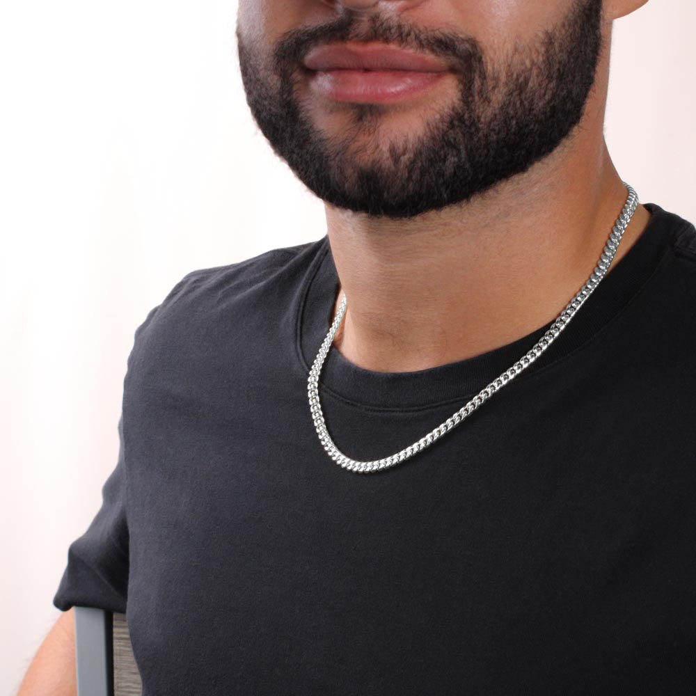To My Husband, Our Love is strong - Link Chain necklace blk