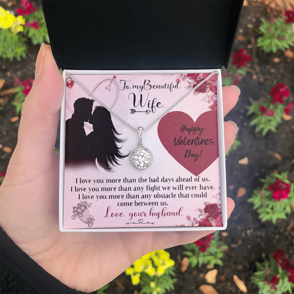 To My Beautiful Wife, Happy Valentine's Day - Eternal Hope necklace