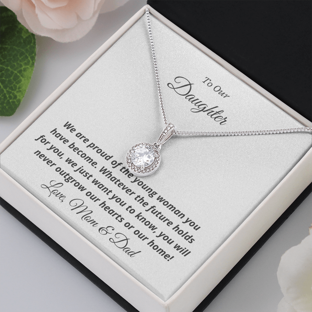 To Our Daughter, You'll never outgrow our hearts - Eternal Hope Necklace | Graduation | Engagement | Moving Out | New Home