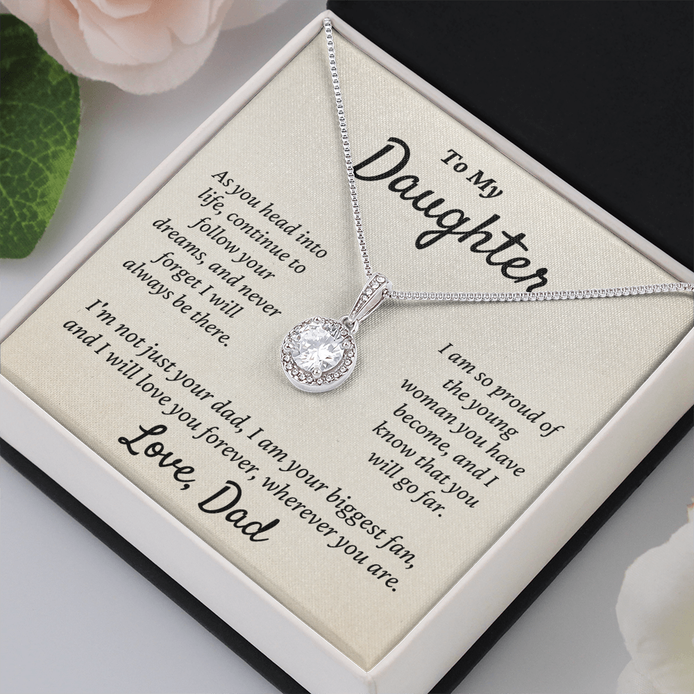 Daughter from Dad - Eternal Hope Necklace | Graduation | Engagement | Moving Out | New Home | Birthday Gift for Daughter, hgs006