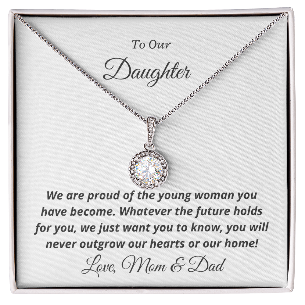 To Our Daughter, You'll never outgrow our hearts - Eternal Hope Necklace | Graduation | Engagement | Moving Out | New Home