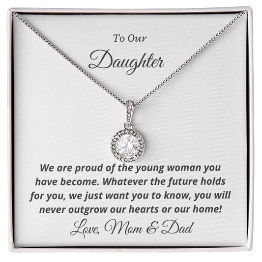 To Our Daughter, You'll never outgrow our hearts - Eternal Hope Necklace | Graduation | Engagement | Moving Out | New Home