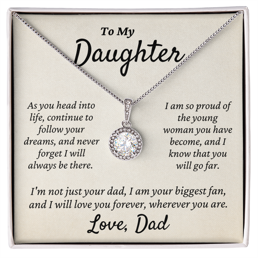 Daughter from Dad - Eternal Hope Necklace | Graduation | Engagement | Moving Out | New Home | Birthday Gift for Daughter, hgs006