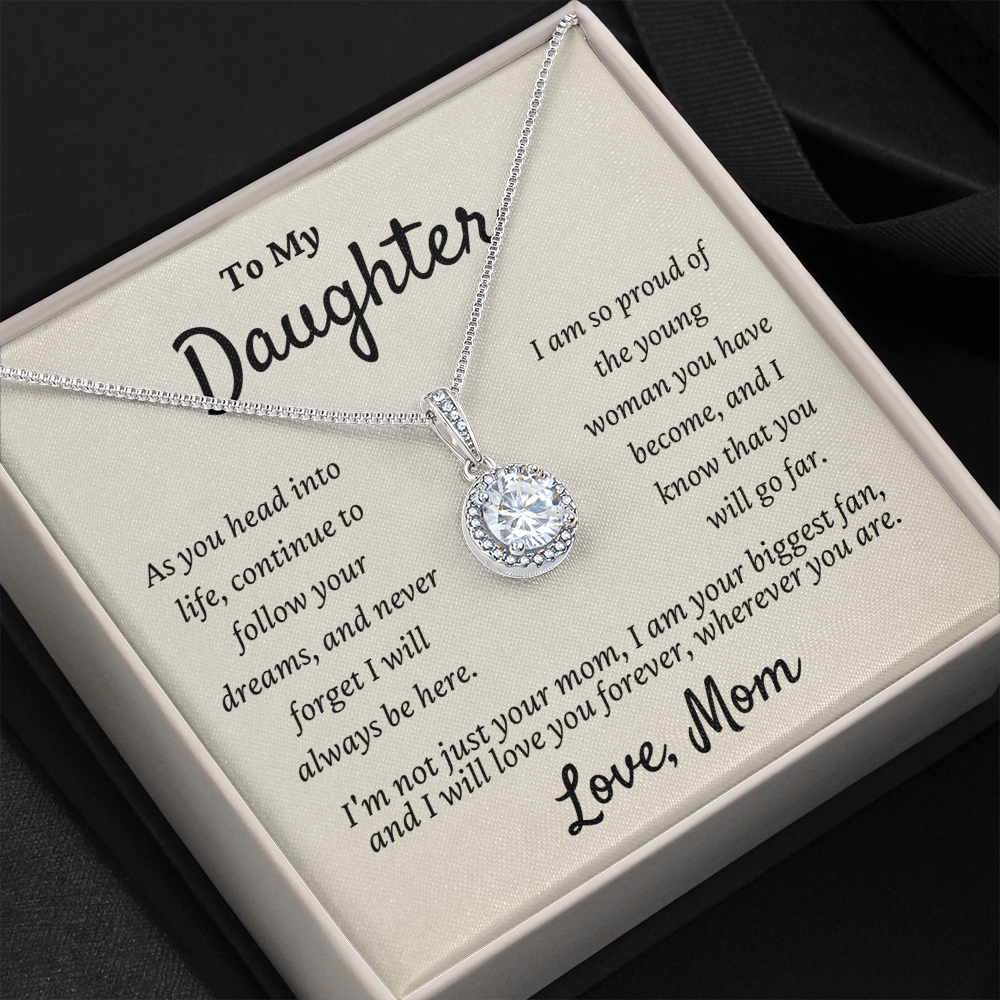 Daughter from Mom - Eternal Hope Necklace | Graduation | Engagement | Moving Out | New Home | Birthday Gift for Daughter, hgs005