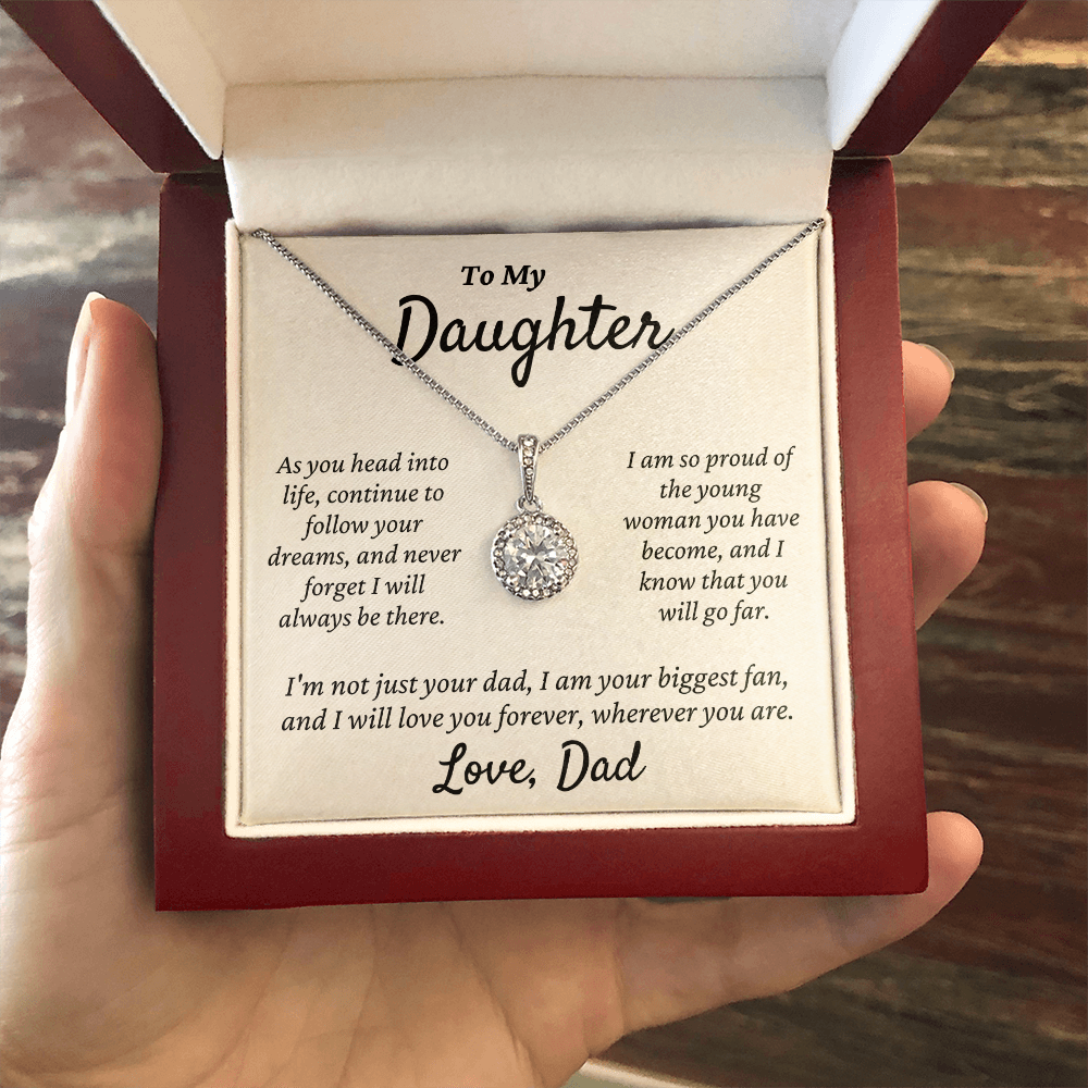 Daughter from Dad - Eternal Hope Necklace | Graduation | Engagement | Moving Out | New Home | Birthday Gift for Daughter, hgs006