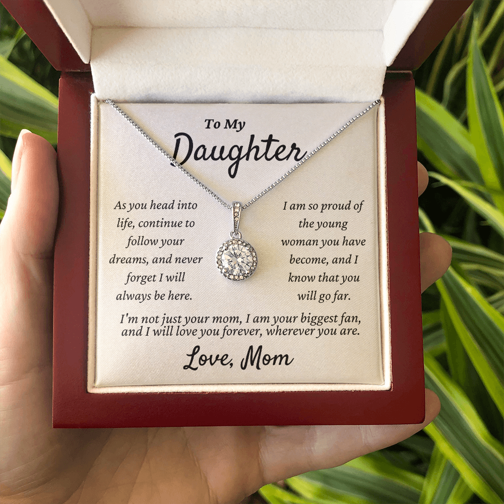 Daughter from Mom - Eternal Hope Necklace | Graduation | Engagement | Moving Out | New Home | Birthday Gift for Daughter, hgs005
