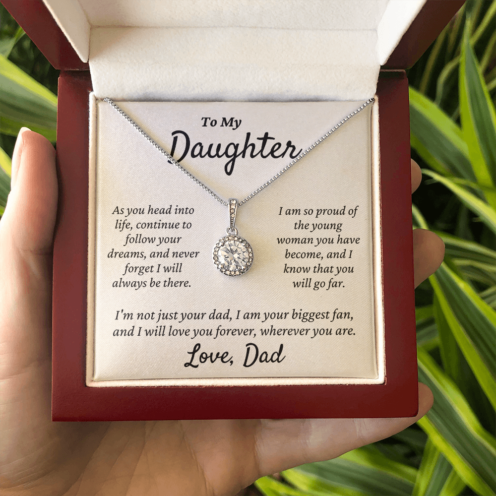 Daughter from Dad - Eternal Hope Necklace | Graduation | Engagement | Moving Out | New Home | Birthday Gift for Daughter, hgs006
