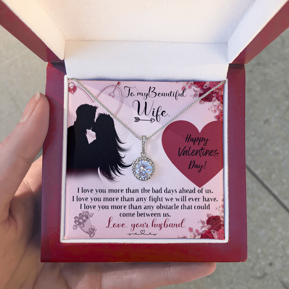 To My Beautiful Wife, Happy Valentine's Day - Eternal Hope necklace