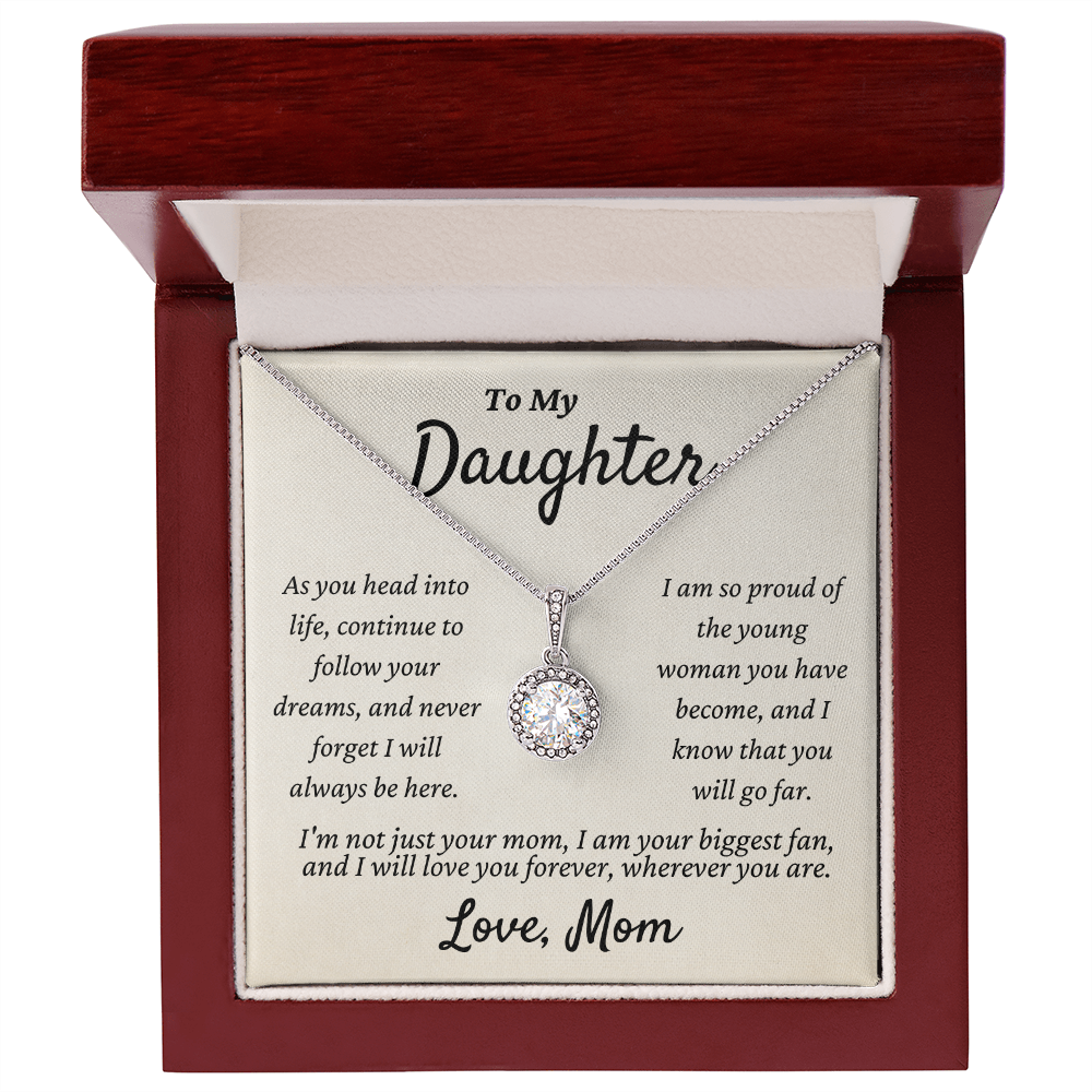Daughter from Mom - Eternal Hope Necklace | Graduation | Engagement | Moving Out | New Home | Birthday Gift for Daughter, hgs005