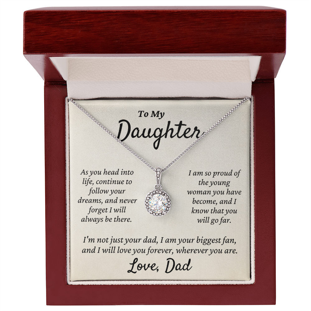 Daughter from Dad - Eternal Hope Necklace | Graduation | Engagement | Moving Out | New Home | Birthday Gift for Daughter, hgs006