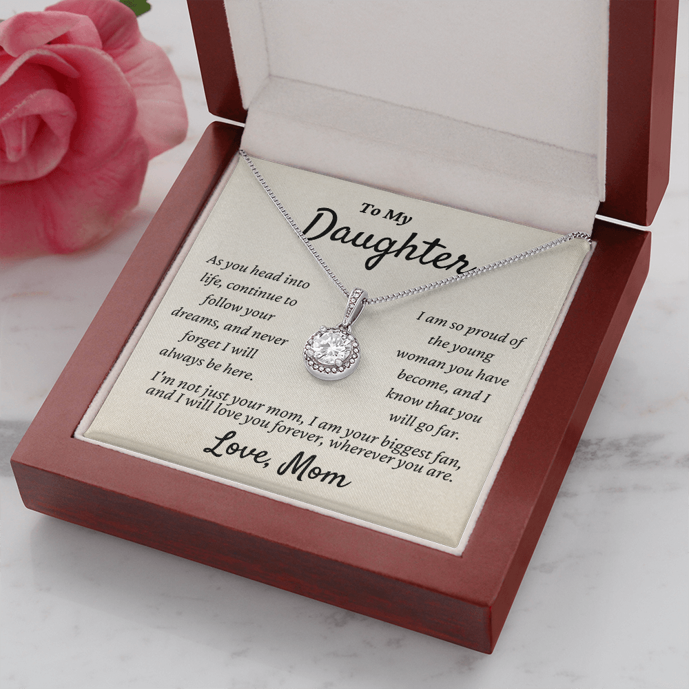 Daughter from Mom - Eternal Hope Necklace | Graduation | Engagement | Moving Out | New Home | Birthday Gift for Daughter, hgs005