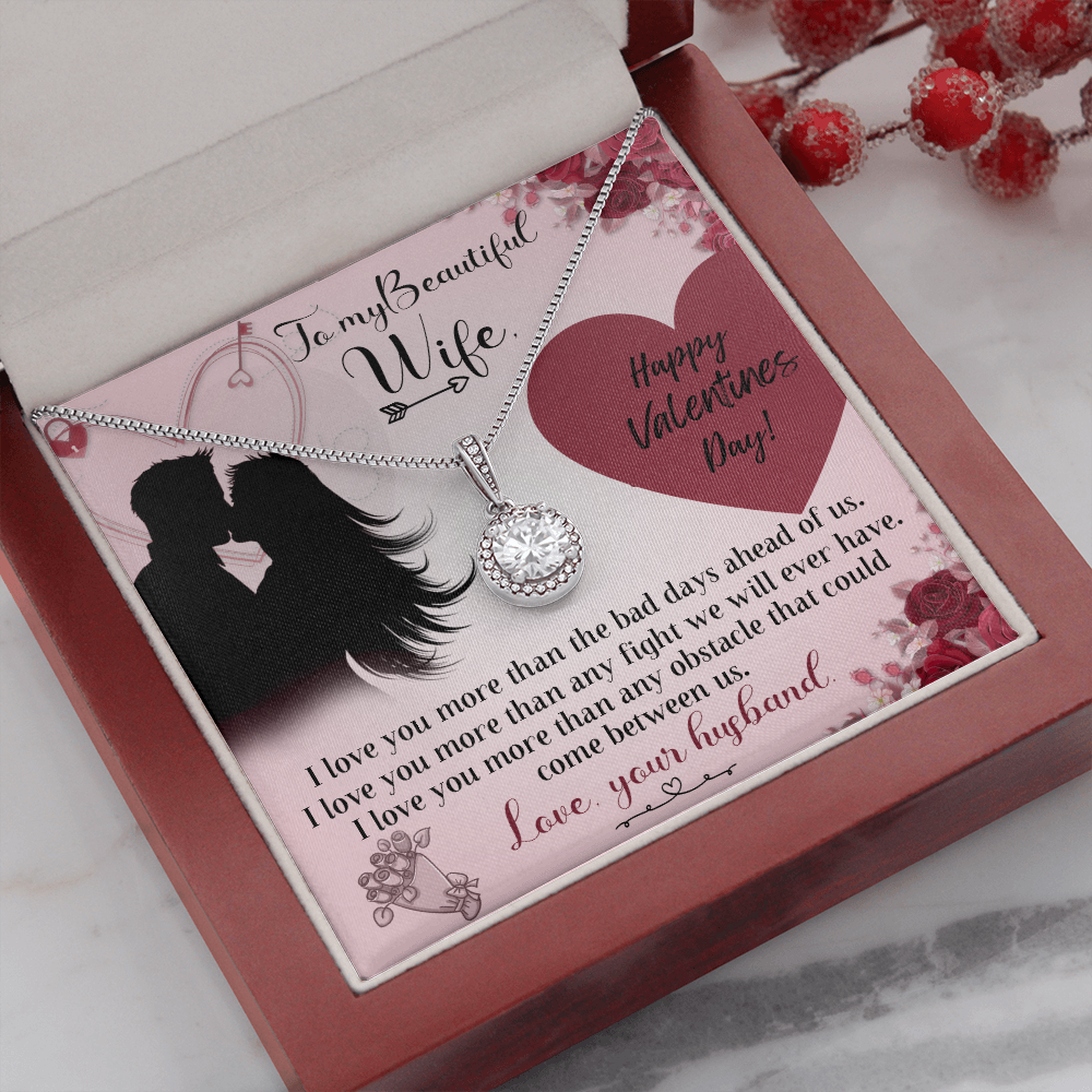 To My Beautiful Wife, Happy Valentine's Day - Eternal Hope necklace