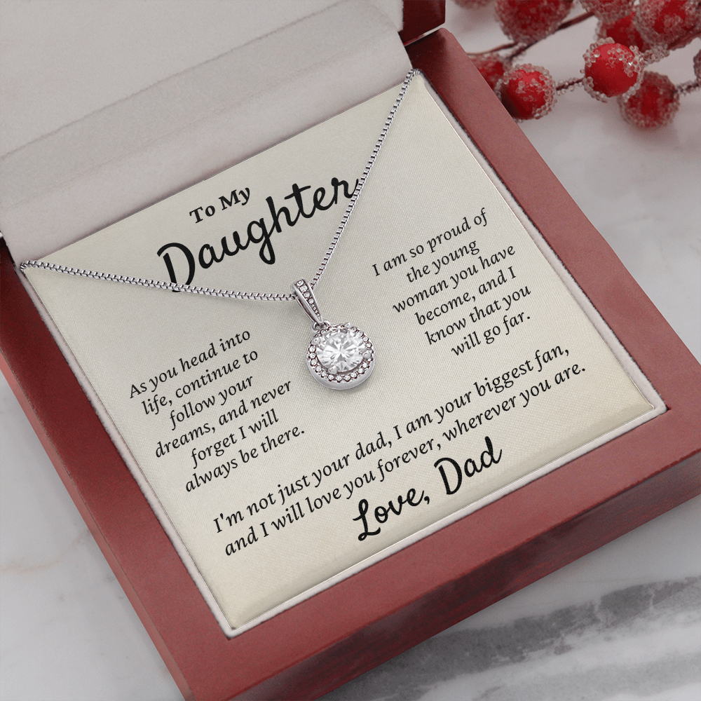 Daughter from Dad - Eternal Hope Necklace | Graduation | Engagement | Moving Out | New Home | Birthday Gift for Daughter, hgs006
