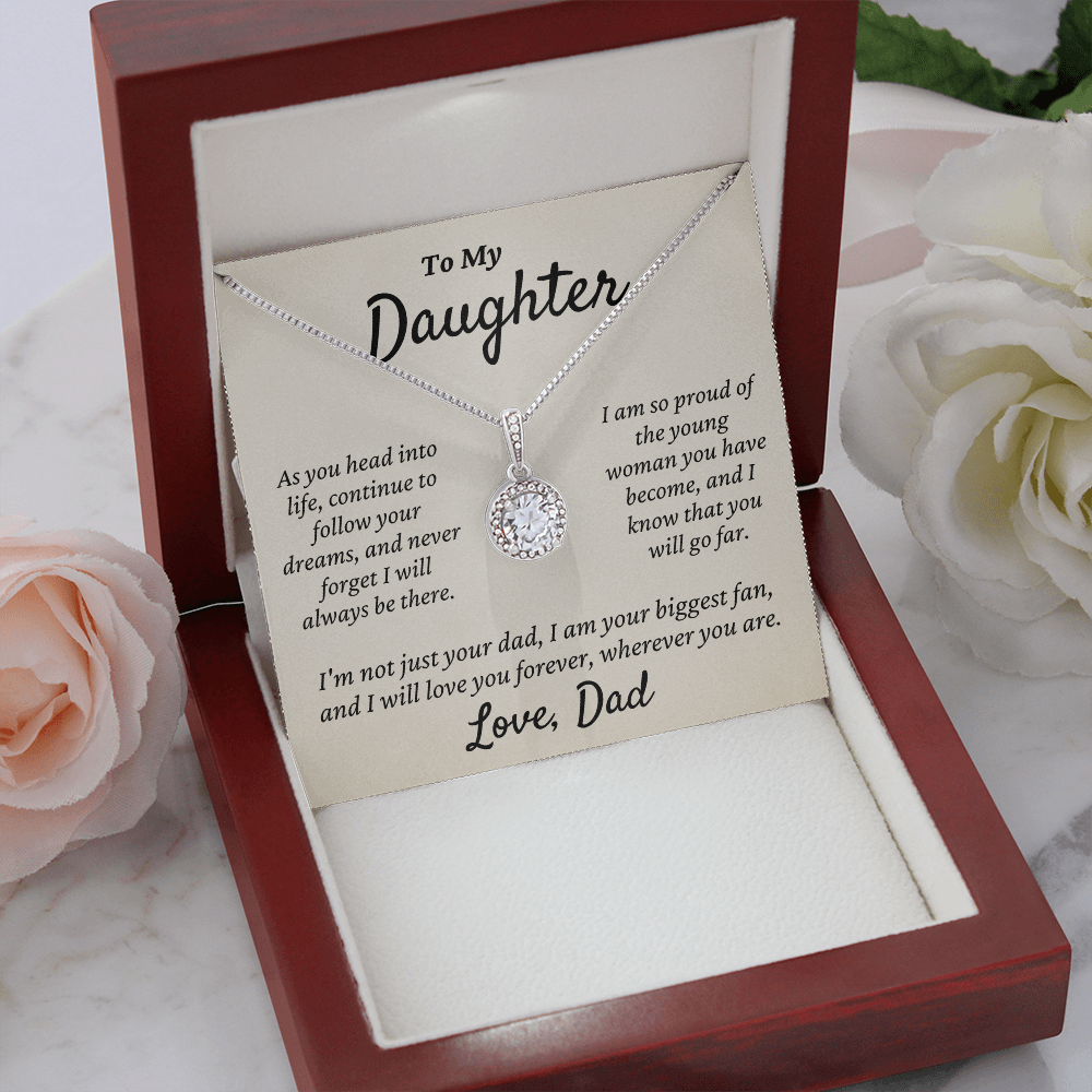 Daughter from Dad - Eternal Hope Necklace | Graduation | Engagement | Moving Out | New Home | Birthday Gift for Daughter, hgs006