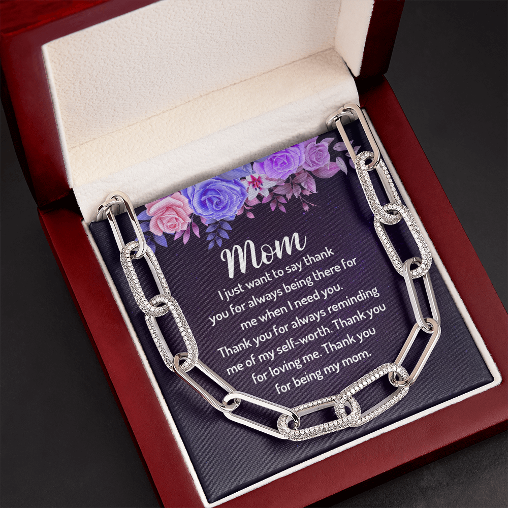 Mom, thank you for always being there for me - Forever Linked Paperclip Necklace