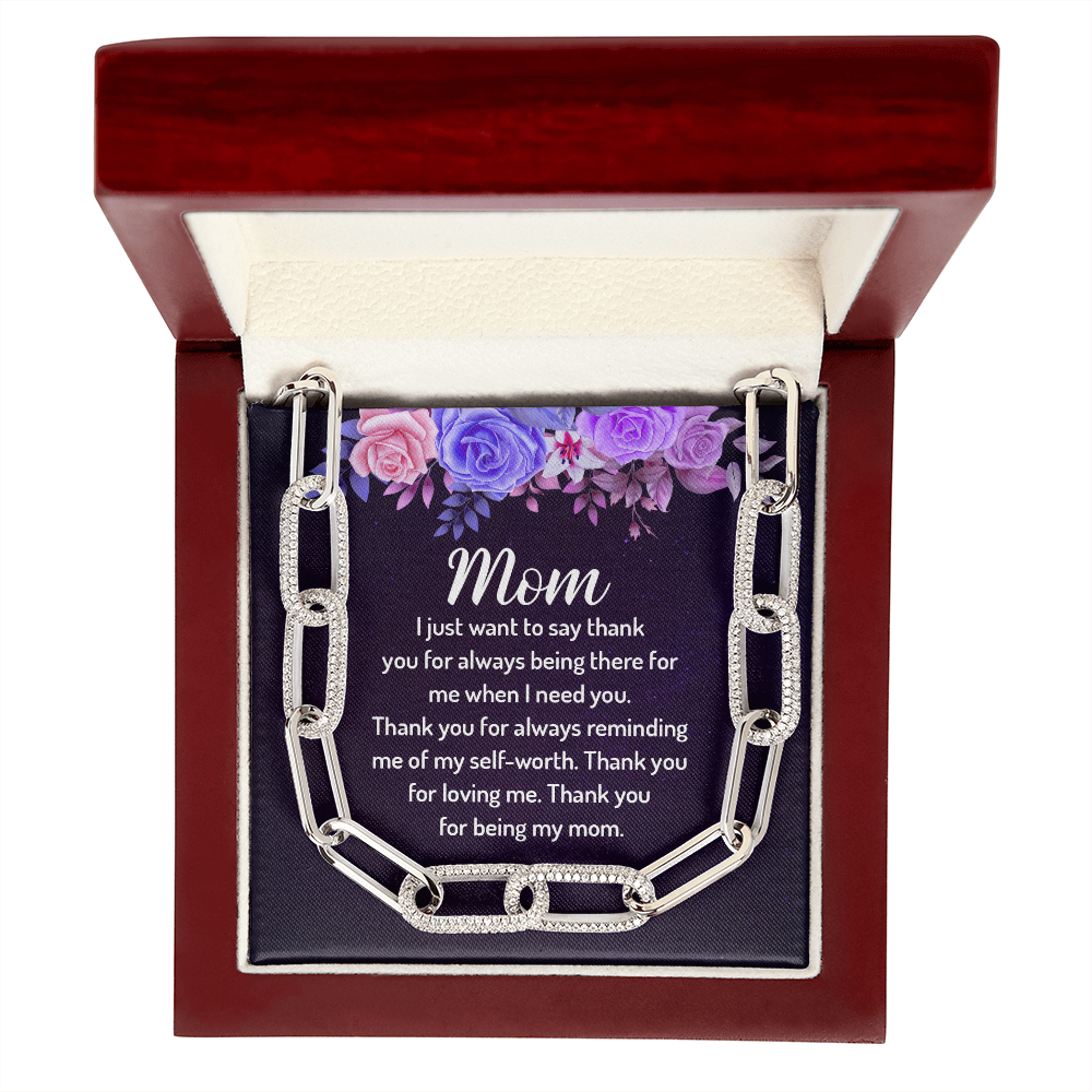 Mom, thank you for always being there for me - Forever Linked Paperclip Necklace