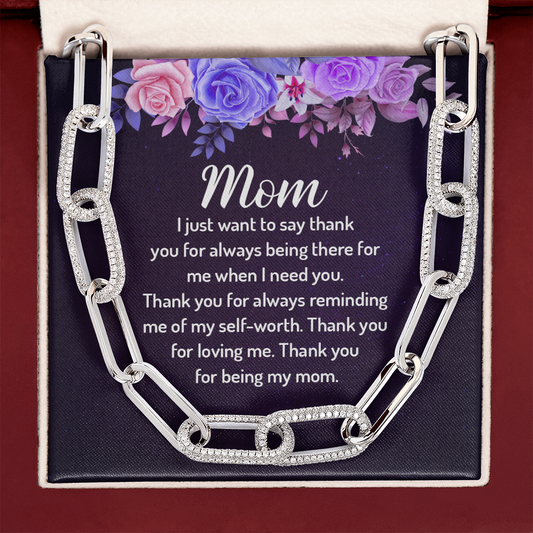 Mom, thank you for always being there for me - Forever Linked Paperclip Necklace