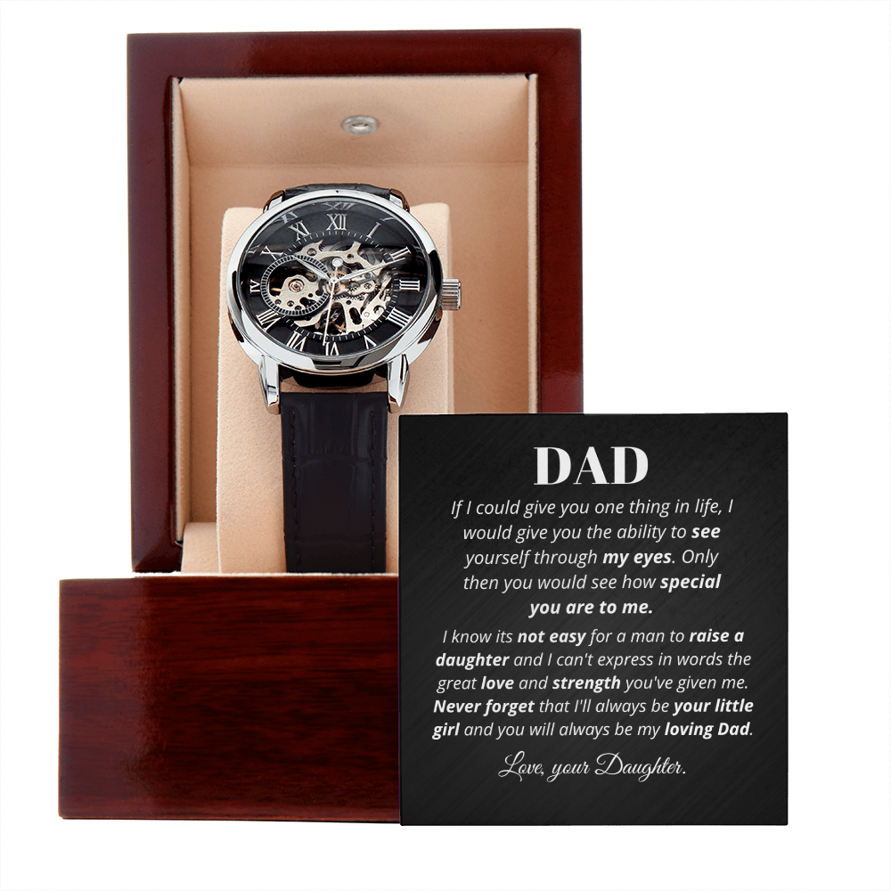 To Dad from Daughter - Men's Openwork Watch | hgs020